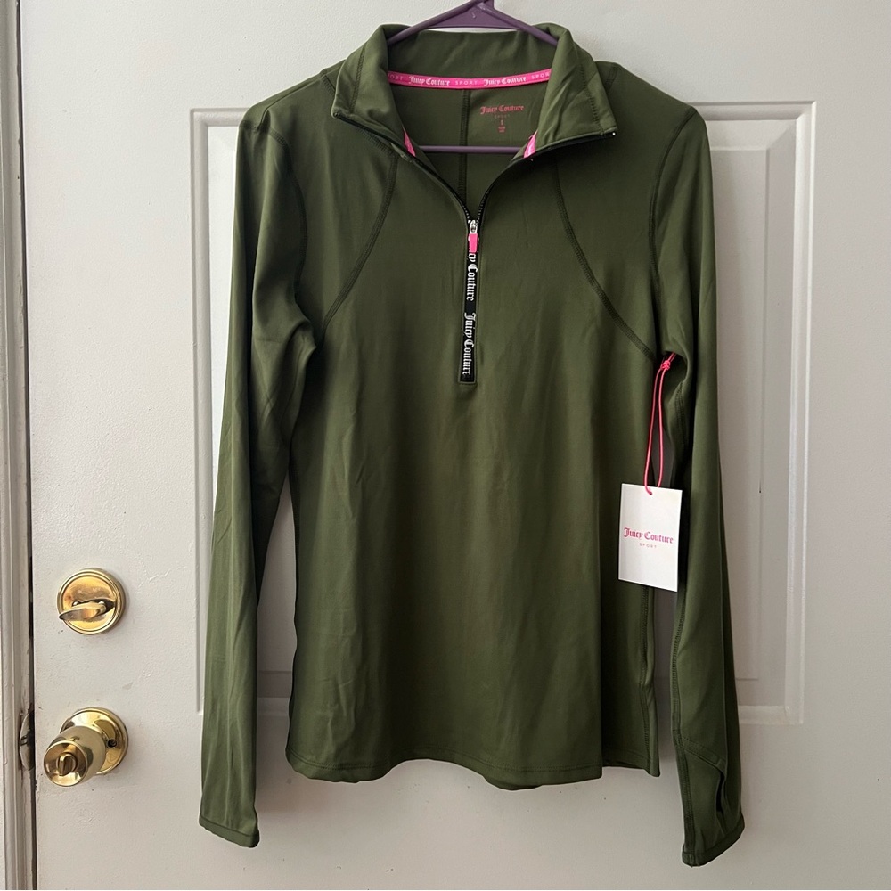 NWT Juicy Couture Women’s Logo Half Zip Run Top - Picture 3 of 7
